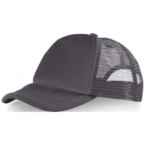 Casquette à personnaliser 5 pans respirante Trucker Gris storm et Noir